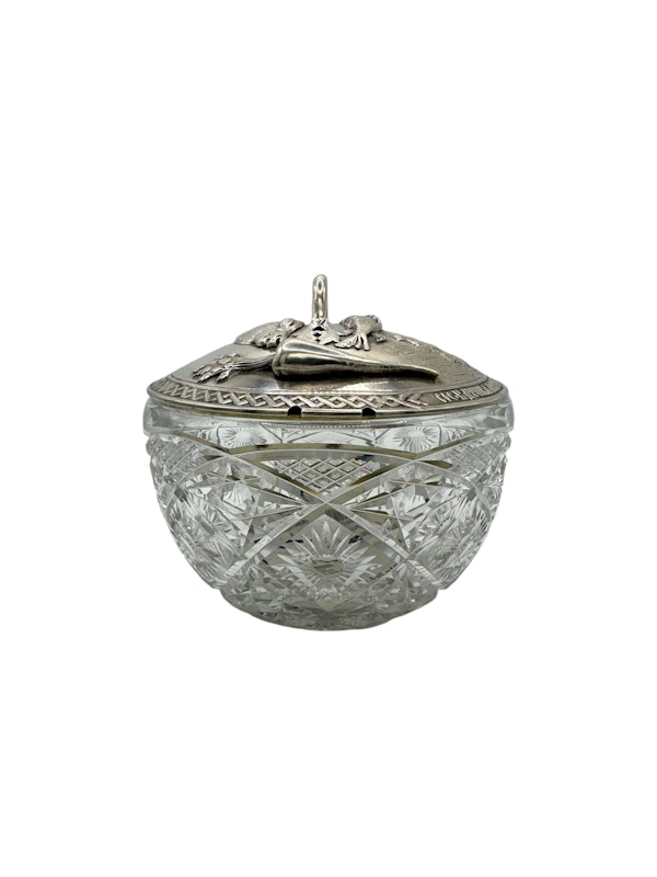 Antique Russian silver and cut glass trompe l'oeil caviar bowl, Moscow c.1860. - image 4