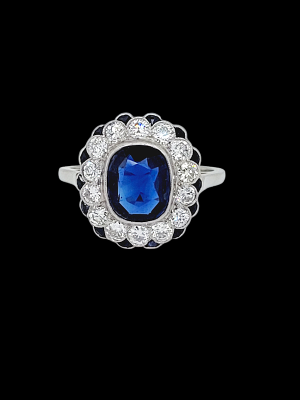 Vintage art deco sapphire and diamond engagement ring SKU: 7647 DBGEMS - image 1