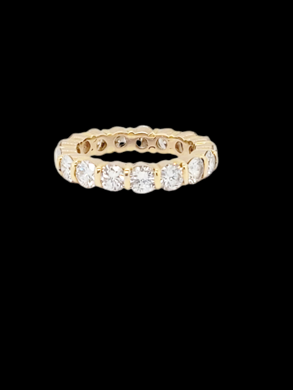 Yellow gold diamond full hoop eternity band SKU: 7650 DBGEMS - image 1