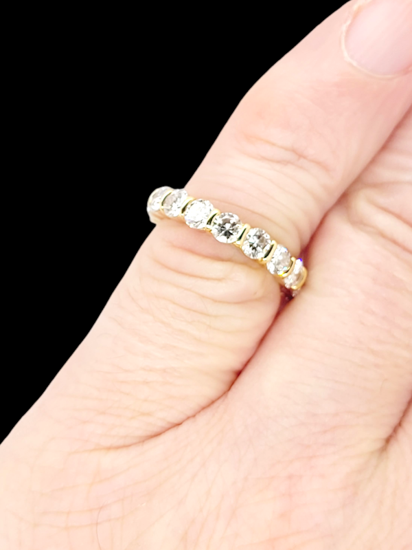 Yellow gold diamond full hoop eternity band SKU: 7650 DBGEMS - image 2