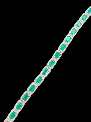 Emerald and diamond panel bracelet SKU: 7658 DBGEMS