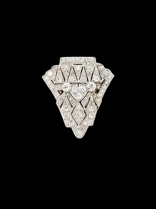 Edwardian diamond clip brooch SKU: 7662 DBGEMS - image 1