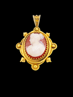 Archaeological revival cameo pendant SKU: 7667 DBGEMS