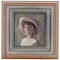 Mary E Carter oil on canvas painting of a girl with a hat - image 2