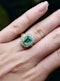 An Exquisite 18 Ct. Yellow and White Gold (tested)  Colombian Emerald & Diamond Cluster Ring - Mid 20th Century - image 3