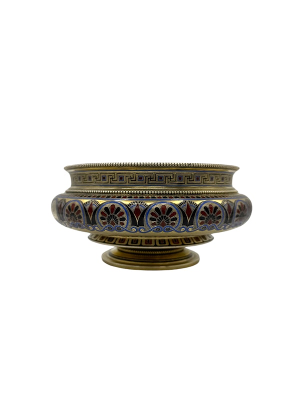 Russian silver gilt and champleve enamel bowl (bratina), Moscow, 1884. - image 7