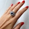 Modern Sapphire Diamond and Platinum Bombé Ring - image 6