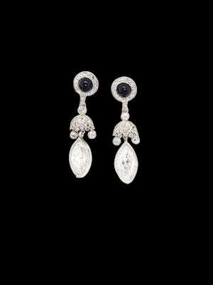 Art deco diamond drop earrings SKU: 7673 DBGEMS