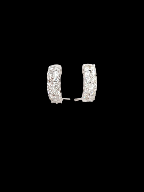 Pair of two row diamond earrings SKU: 7678 DBGEMS - image 1