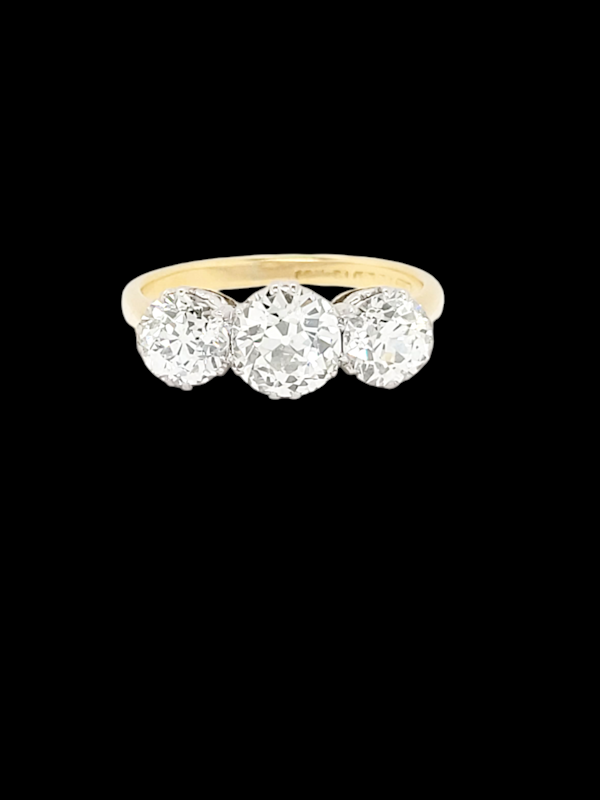 Antique Edwardian old cut diamond trilogy engagement ring SKU: 7686 DBGEMS - image 1