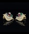 Multicolour Emerald, Ruby, Sapphire & diamond Cluster Earrings - image 1