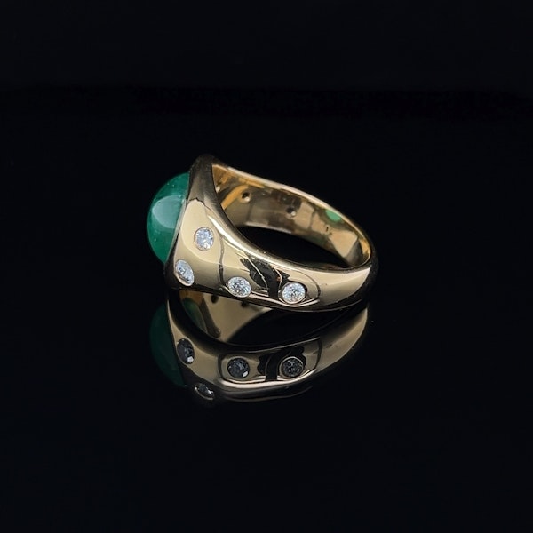 Cabochon Emerald Pinky Ring - image 2