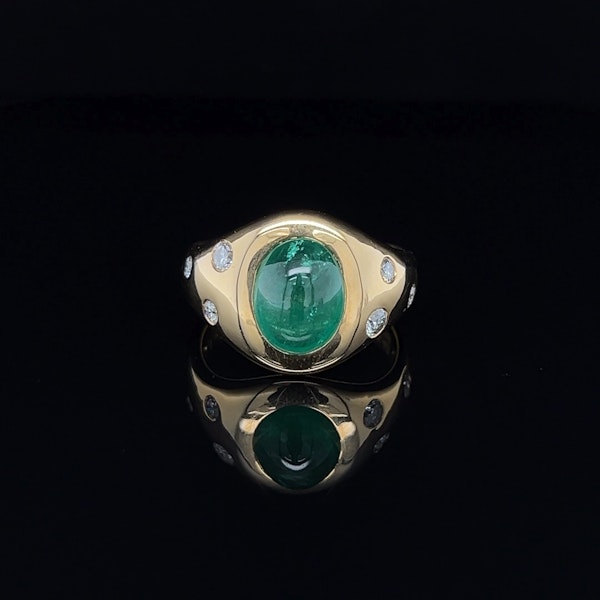 Cabochon Emerald Pinky Ring - image 1