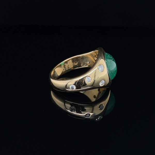 Cabochon Emerald Pinky Ring - image 4