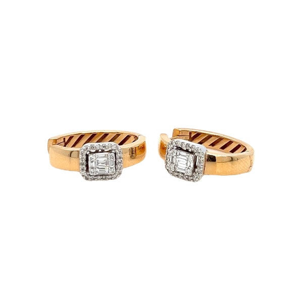 Beautiful Diamond Earrings In Yellow Gold - image 2