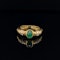 Cabochon Cut Emerald & diamond Ring - image 1