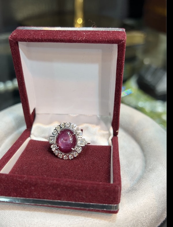 8.64ct Star Ruby & diamonds ring - image 3