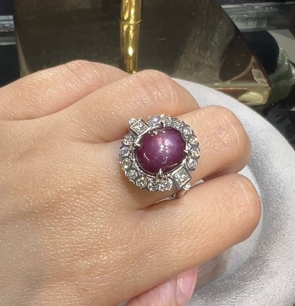 8.64ct Star Ruby & diamonds ring - image 2