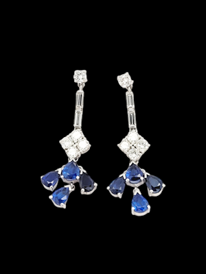 Sapphire and diamond drop earrings SKU: 7688 DBGEMS