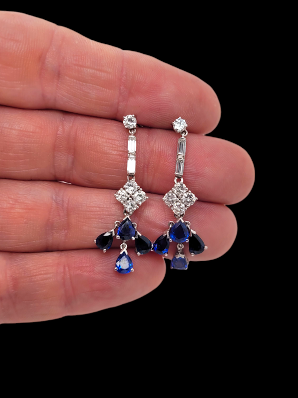 Sapphire and diamond drop earrings SKU: 7688 DBGEMS - image 2