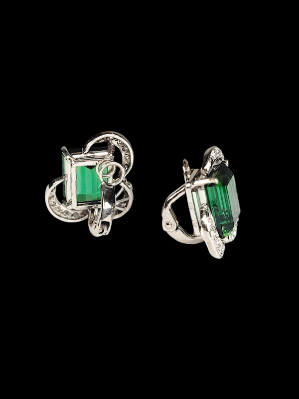 Cool Green tourmaline and diamond earrings SKU: 7691 DBGEMS - image 4