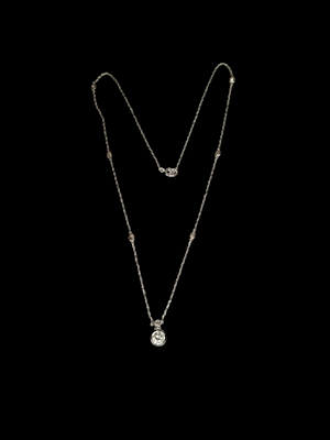 Bezel set 0.85ct diamond pendant necklace SKU: 7692 DBGEMS