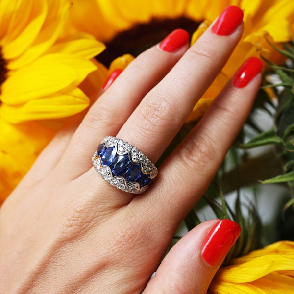 French Sapphire Diamond and White Gold Ring, Circa 1990 - image 6