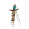 12kt gold whimsical scarecrow design brooch - image 3