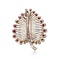 Vintage Retro Gold and Platinum ruby leaf shaped brooch - image 4