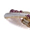 Vintage Retro Gold and Platinum ruby leaf shaped brooch - image 7