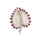 Vintage Retro Gold and Platinum ruby leaf shaped brooch - image 9