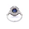 Art Deco Platinum sapphire and diamond cluster ring - image 4