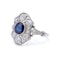 Art Deco Platinum sapphire and diamond cluster ring - image 3