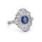 Art Deco Platinum sapphire and diamond cluster ring - image 5