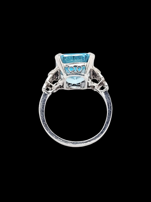 Art deco Aquamarine and diamond dress ring SKU: 7707 DBGEMS - image 3