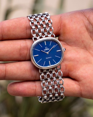 1975 Omega Geneve Ellipse - Rare Lacquered Dial - Knights Armour Bracelet 311.8390