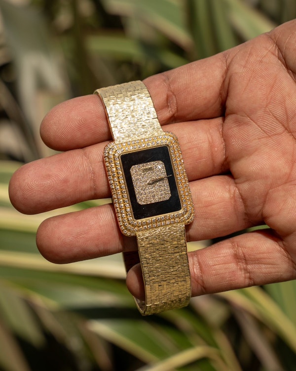 1980s Piaget Factory Pave Diamond Onyx Dial - image 1