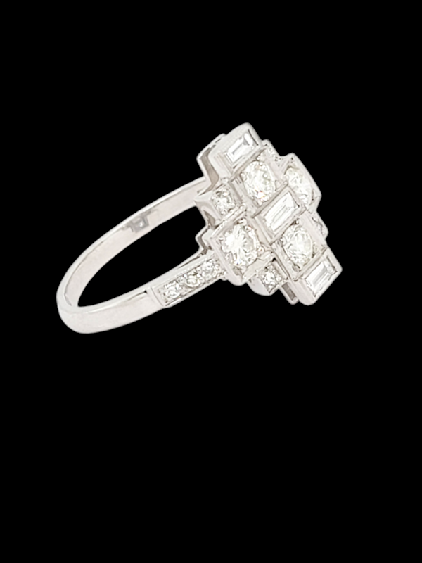 Art deco diamond and baguette diamond ring SKU: 7715 DBGEMS - image 4