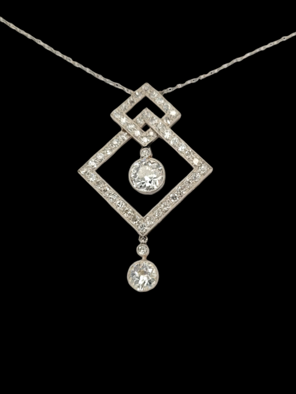 Art deco 1920s old cut diamond pendant SKU: 7717 DBGEMS - image 1