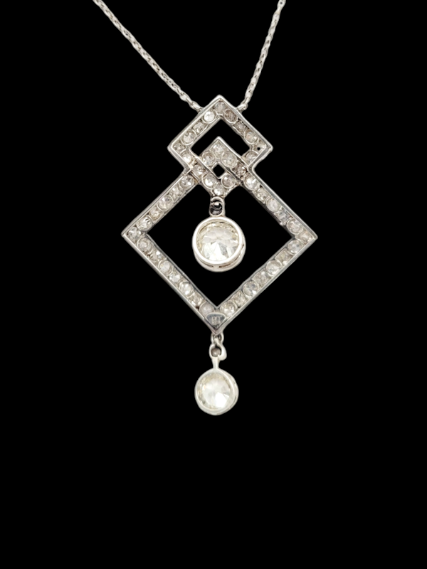 Art deco 1920s old cut diamond pendant SKU: 7717 DBGEMS - image 2