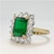 Emerald Diamond Rectangular Cluster Ring - SADDINGTONS JEWELLERY Stand 375 - image 4