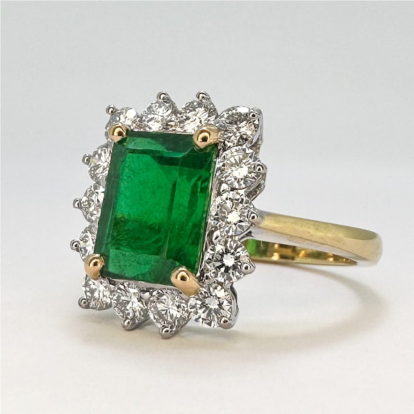 Emerald Diamond Rectangular Cluster Ring - SADDINGTONS JEWELLERY Stand 375 - image 4