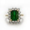 Emerald Diamond Rectangular Cluster Ring - SADDINGTONS JEWELLERY Stand 375 - image 2