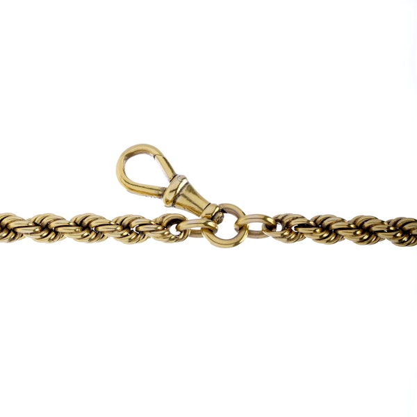 Early Victorian 18kt. gold rope - twisted chain necklace - image 3