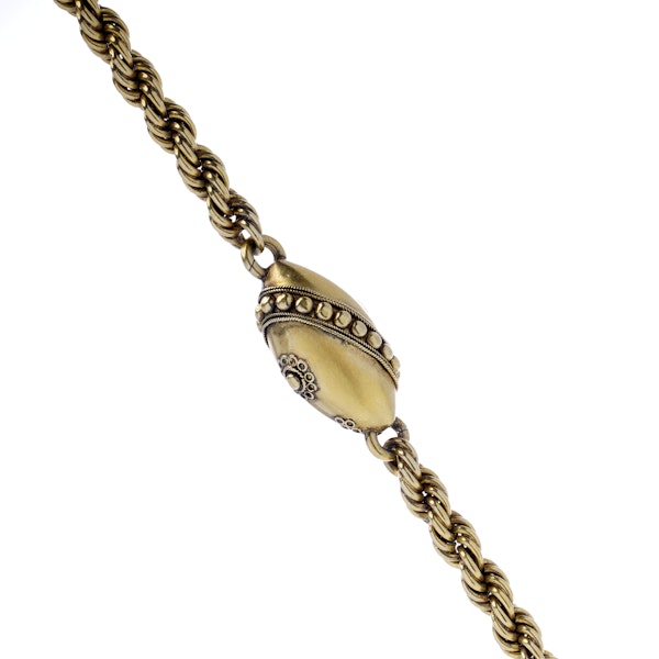 Early Victorian 18kt. gold rope - twisted chain necklace - image 4