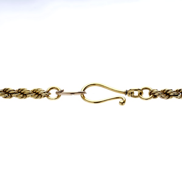 Early Victorian 18kt. gold rope - twisted chain necklace - image 6