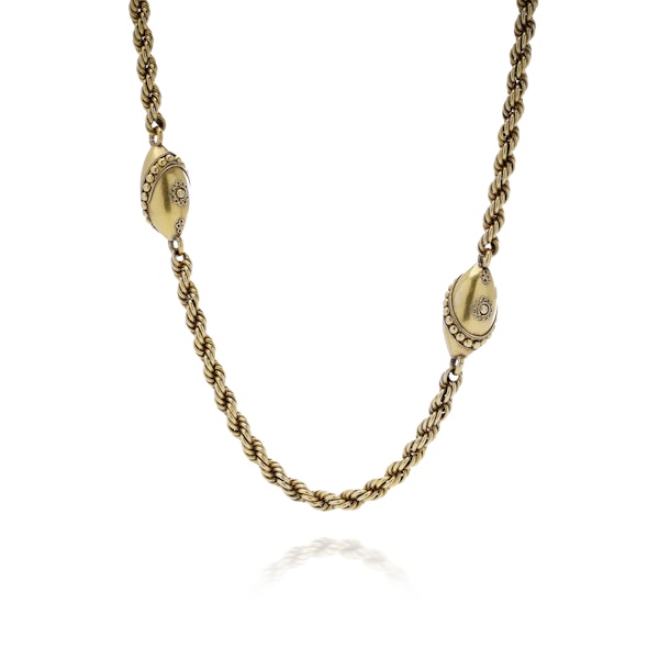 Early Victorian 18kt. gold rope - twisted chain necklace - image 5