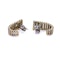 Vintage 14kt Gold and Diamond Ribbed Earrings. - image 3