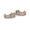 Vintage 14kt Gold and Diamond Ribbed Earrings. - image 2