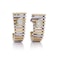 Vintage 14kt Gold and Diamond Ribbed Earrings. - image 4